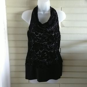 Velvety black halter